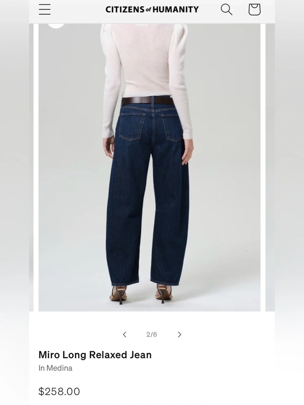 Vince Miro Long Relaxed slight barrel Jeans in Medina Blue - Picture 2 of 5